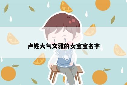 卢姓大气文雅的女宝宝名字